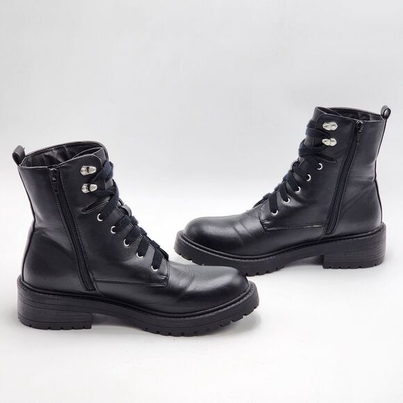 Madden Girl Alicee Black Mid-Calf Combat Boots Size 8.5 - Picture 5 of 10